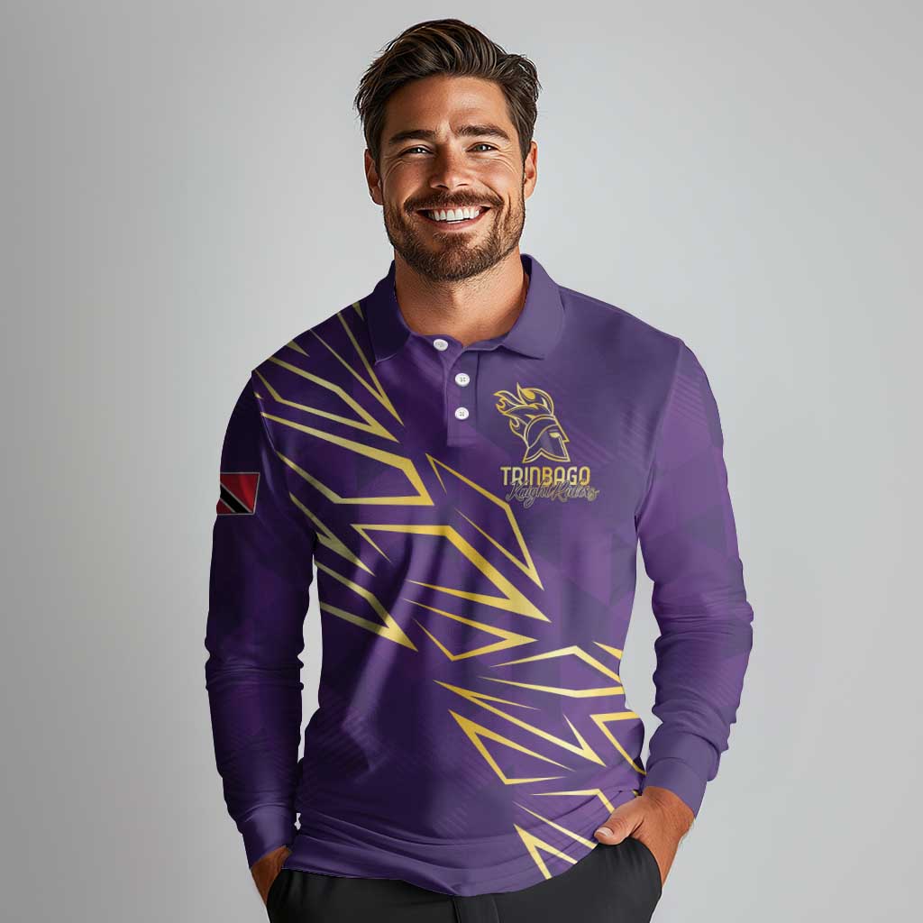 Trinbago Cricket Custom Long Sleeve Polo Shirt TKR Quadruple Champion - Wonder Print Shop