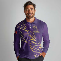Trinbago Cricket Custom Long Sleeve Polo Shirt TKR Quadruple Champion - Wonder Print Shop