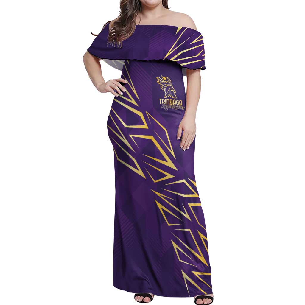 Trinbago Cricket Custom Off Shoulder Maxi Dress TKR Quadruple Champion - Wonder Print Shop