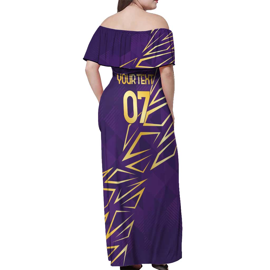 Trinbago Cricket Custom Off Shoulder Maxi Dress TKR Quadruple Champion - Wonder Print Shop