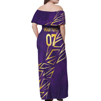 Trinbago Cricket Custom Off Shoulder Maxi Dress TKR Quadruple Champion - Wonder Print Shop