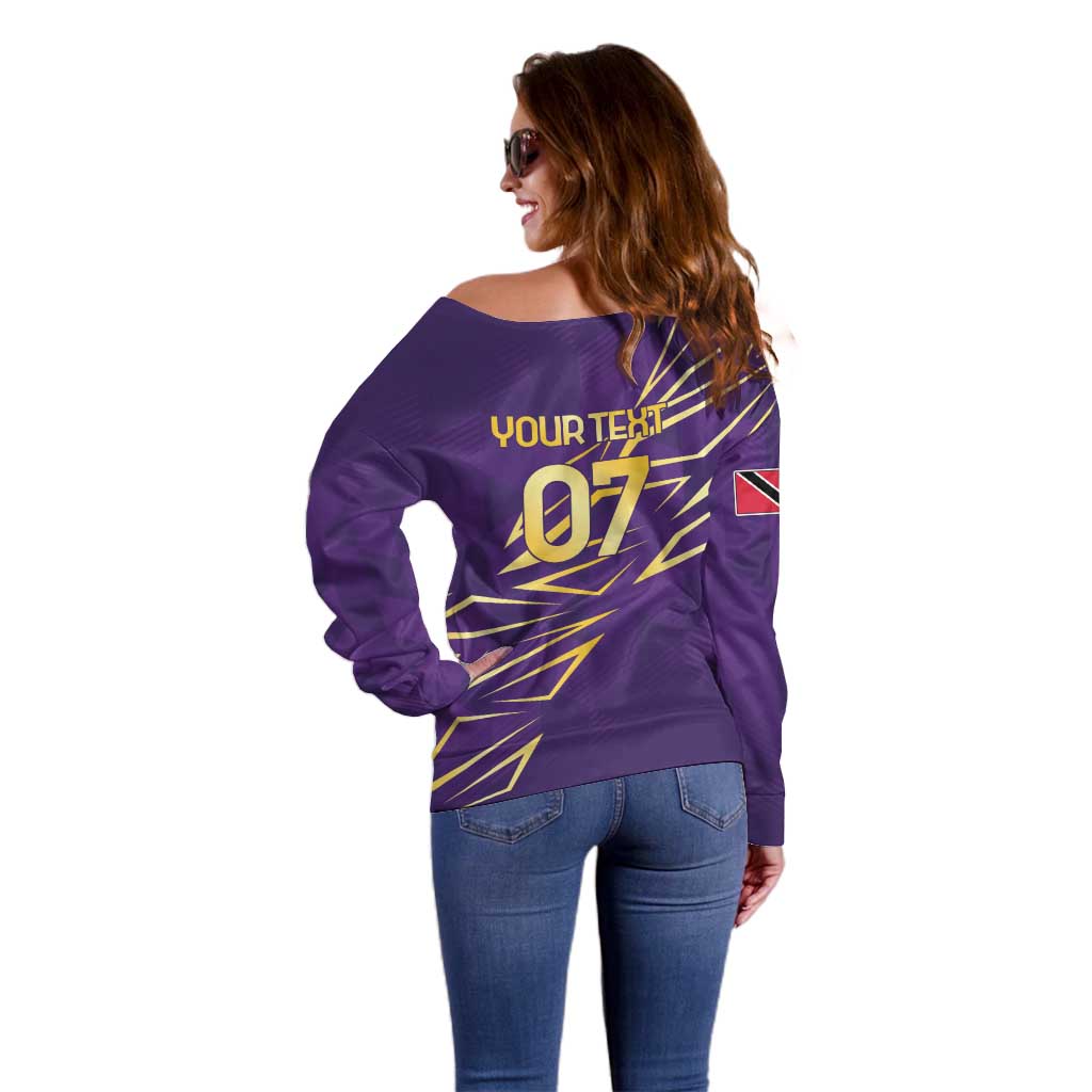 Trinbago Cricket Custom Off Shoulder Sweater TKR Quadruple Champion - Wonder Print Shop