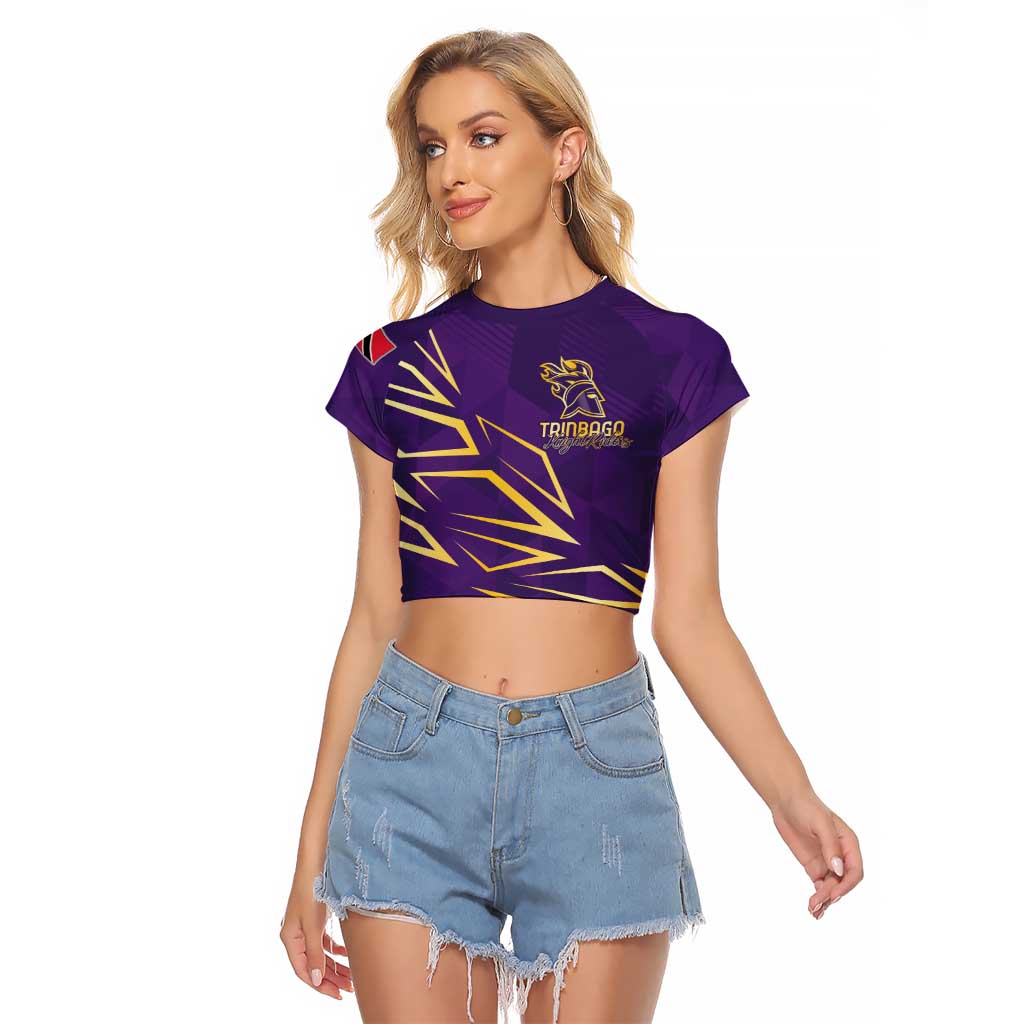 Trinbago Cricket Custom Raglan Cropped T Shirt TKR Quadruple Champion - Wonder Print Shop