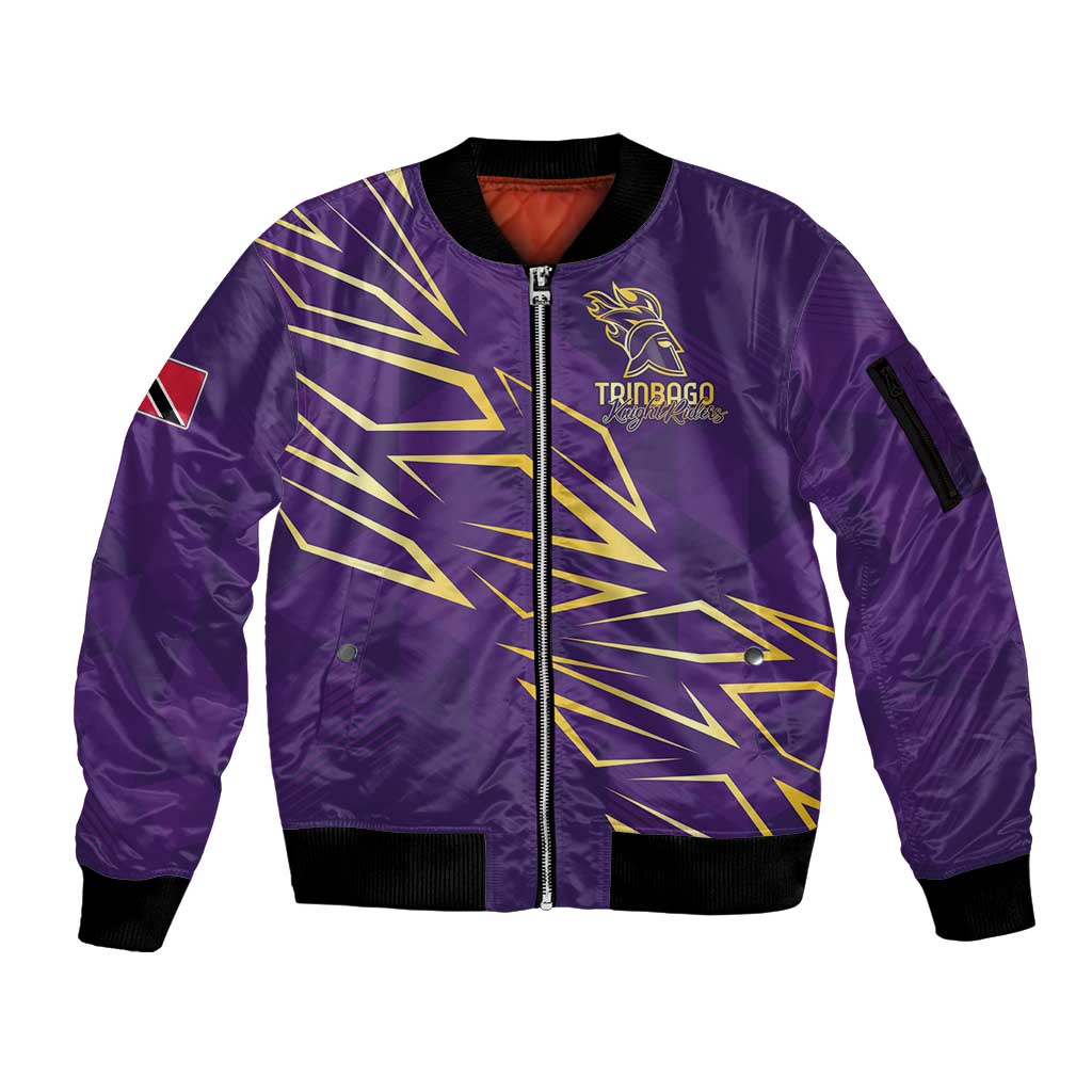 Trinbago Cricket Custom Sleeve Zip Bomber Jacket TKR Quadruple Champion - Wonder Print Shop