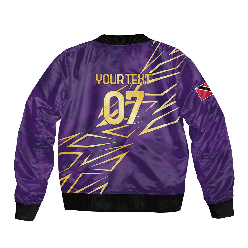 Trinbago Cricket Custom Sleeve Zip Bomber Jacket TKR Quadruple Champion - Wonder Print Shop