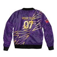 Trinbago Cricket Custom Sleeve Zip Bomber Jacket TKR Quadruple Champion - Wonder Print Shop