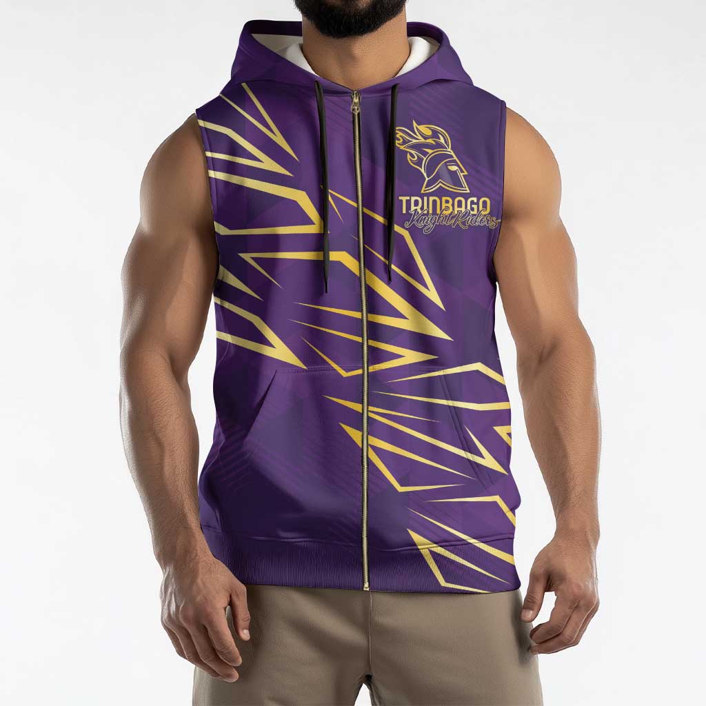 Trinbago Cricket Custom Sleeveless Zip Hoodie TKR Quadruple Champion - Wonder Print Shop