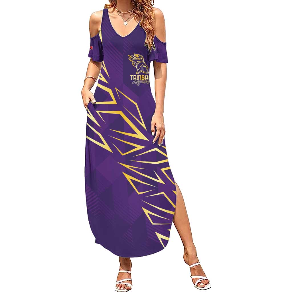 Trinbago Cricket Custom Summer Maxi Dress TKR Quadruple Champion - Wonder Print Shop