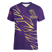 Trinbago Cricket Custom Women V-Neck T-Shirt TKR Quadruple Champion - Wonder Print Shop