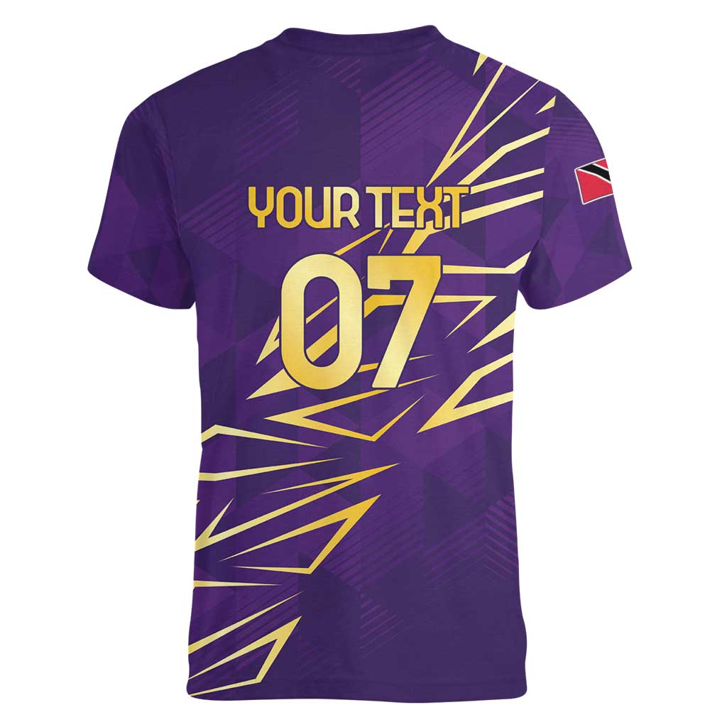 Trinbago Cricket Custom Women V-Neck T-Shirt TKR Quadruple Champion - Wonder Print Shop