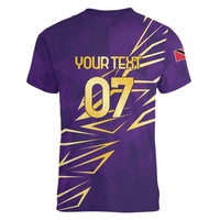 Trinbago Cricket Custom Women V-Neck T-Shirt TKR Quadruple Champion - Wonder Print Shop