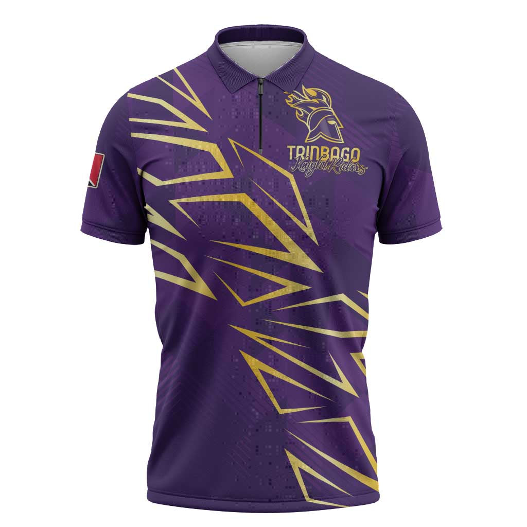 Trinbago Cricket Custom Zipper Polo Shirt TKR Quadruple Champion - Wonder Print Shop
