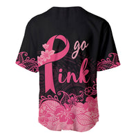 Polynesian Baseball Jersey Plumeria Breast Cancer Awareness Survivor Ribbon Pink LT7 - Wonder Print Shop