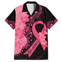 Polynesian Family Matching Off Shoulder Maxi Dress and Hawaiian Shirt Plumeria Breast Cancer Awareness Survivor Ribbon Pink LT7 - Wonder Print Shop