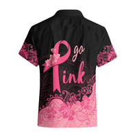 Polynesian Hawaiian Shirt Plumeria Breast Cancer Awareness Survivor Ribbon Pink - Wonder Print Shop