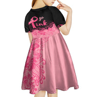 Polynesian Kid Short Sleeve Dress Plumeria Breast Cancer Awareness Survivor Ribbon Pink - Wonder Print Shop
