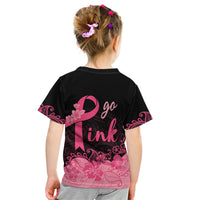 Polynesian Kid T Shirt Plumeria Breast Cancer Awareness Survivor Ribbon Pink - Wonder Print Shop