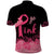 Polynesian Polo Shirt Plumeria Breast Cancer Awareness Survivor Ribbon Pink - Wonder Print Shop