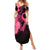 Polynesian Summer Maxi Dress Plumeria Breast Cancer Awareness Survivor Ribbon Pink - Wonder Print Shop