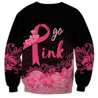 Polynesian Sweatshirt Plumeria Breast Cancer Awareness Survivor Ribbon Pink - Wonder Print Shop