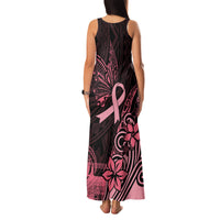 Polynesian Family Matching Tank Maxi Dress and Hawaiian Shirt Breast Cancer RIbbon Butterfly Mix Plumeria Curves Pink - Wonder Print Shop