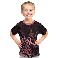 Polynesian Kid T Shirt Breast Cancer RIbbon Butterfly Mix Plumeria Curves Pink - Wonder Print Shop