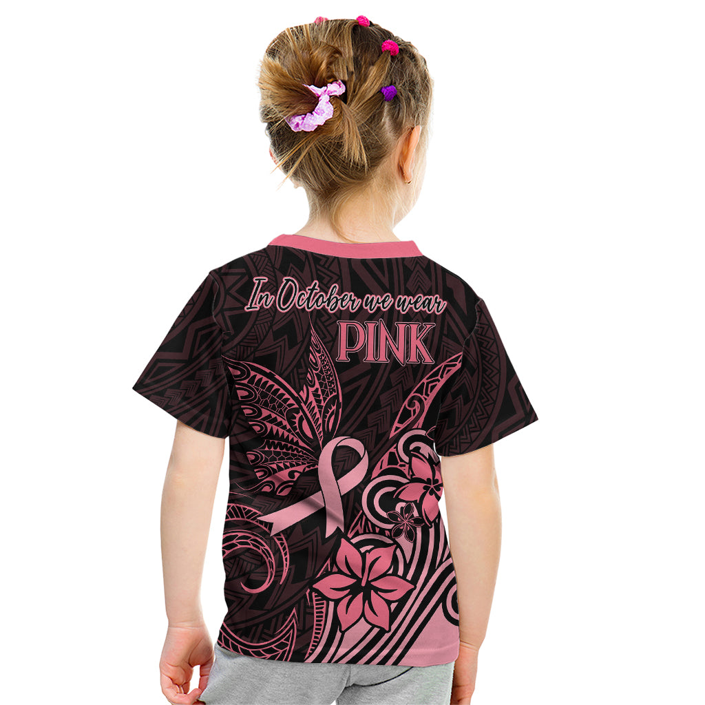 Polynesian Kid T Shirt Breast Cancer RIbbon Butterfly Mix Plumeria Curves Pink - Wonder Print Shop