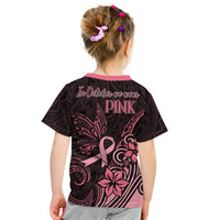 Polynesian Kid T Shirt Breast Cancer RIbbon Butterfly Mix Plumeria Curves Pink - Wonder Print Shop