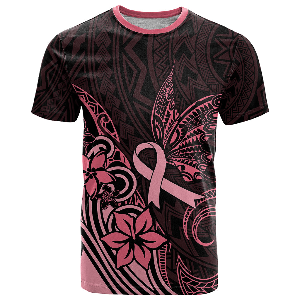 Polynesian T Shirt Breast Cancer RIbbon Butterfly Mix Plumeria Curves Pink - Wonder Print Shop