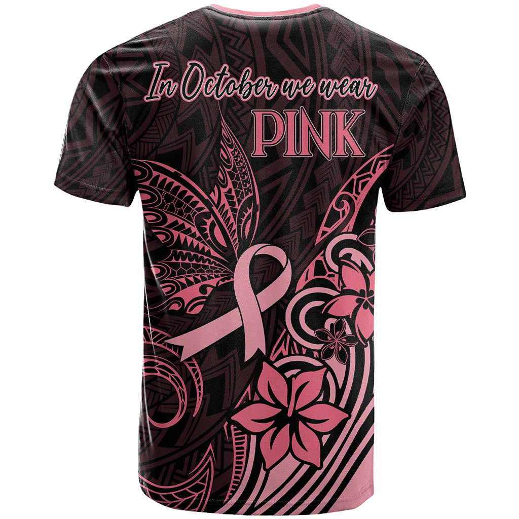 Polynesian T Shirt Breast Cancer RIbbon Butterfly Mix Plumeria Curves Pink - Wonder Print Shop