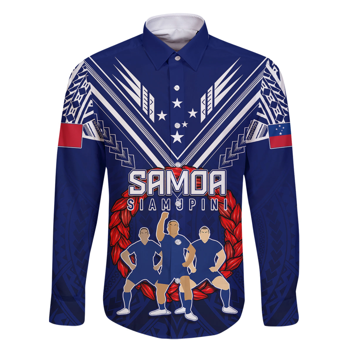 Personalised Samoa Rugby Family Matching Puletasi Dress and Hawaiian Shirt World Cup 2023 Siamupini Siva Tau - Wonder Print Shop