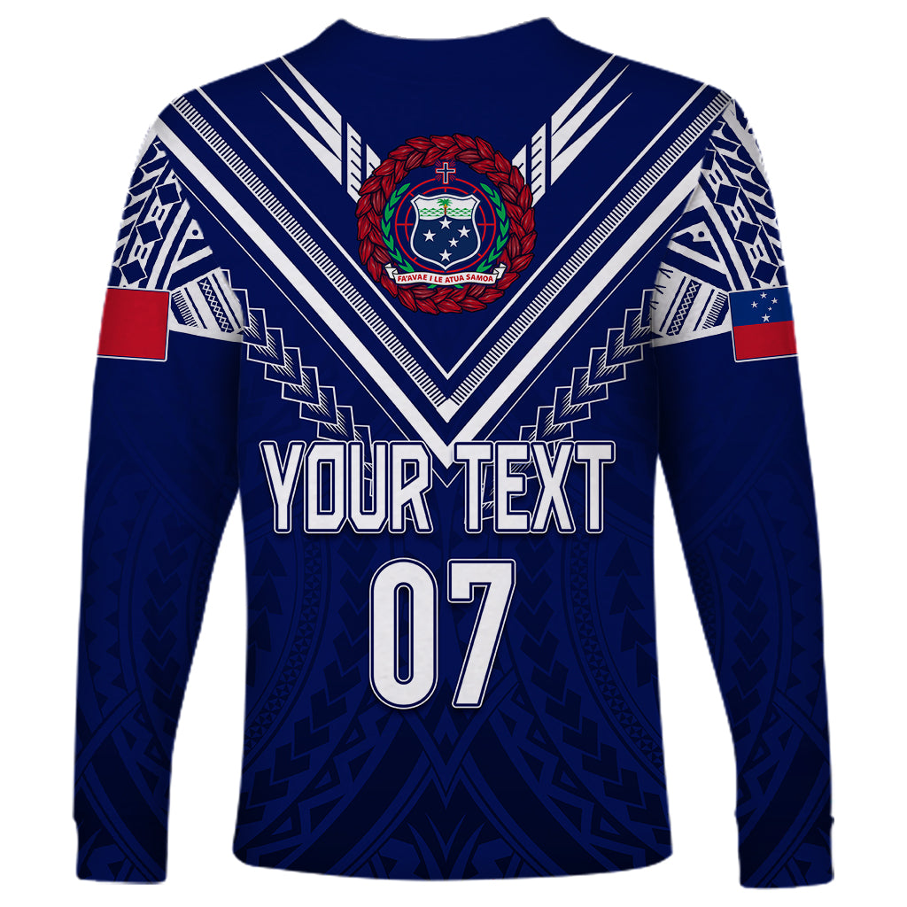 Personalised Samoa Rugby Long Sleeve Shirt World Cup 2023 Siamupini Siva Tau - Wonder Print Shop