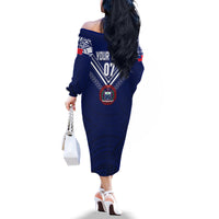 Personalised Samoa Rugby Off The Shoulder Long Sleeve Dress World Cup 2023 Siamupini Siva Tau - Wonder Print Shop