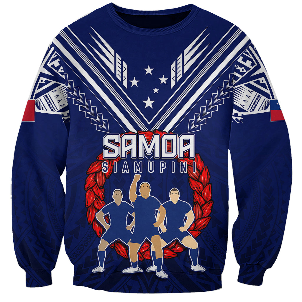 Personalised Samoa Rugby Sweatshirt World Cup 2023 Siamupini Siva Tau - Wonder Print Shop