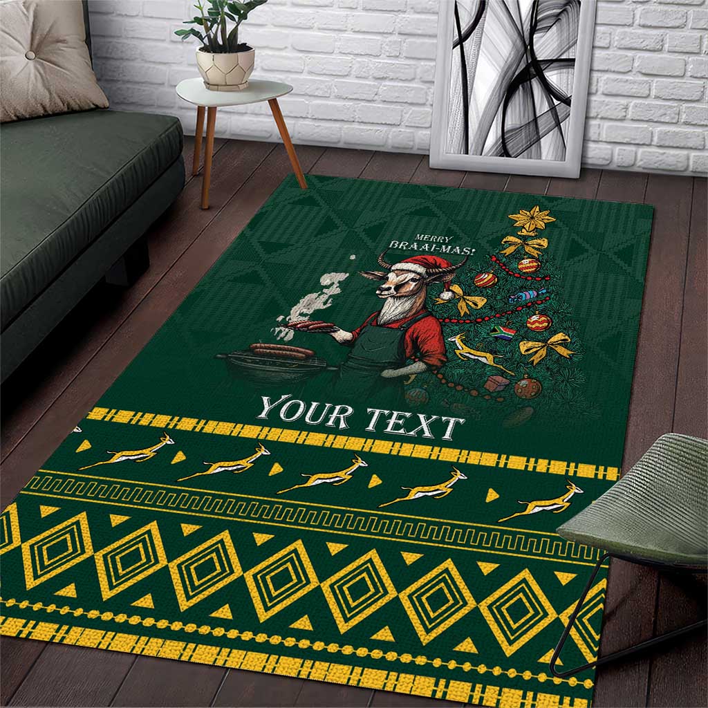 Personalised South Africa Christmas Area Rug Bokke Merry Braai-mas LT7 - Wonder Print Shop