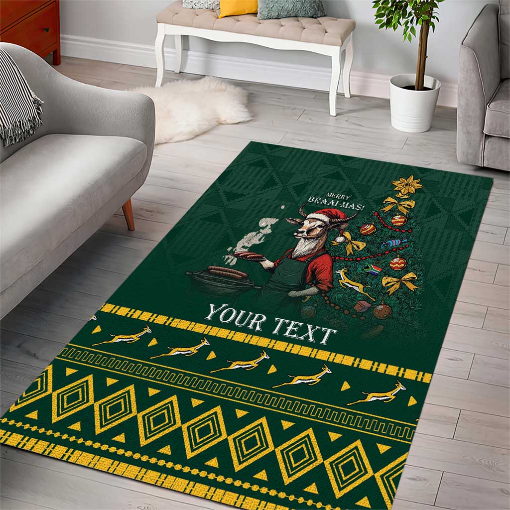 Personalised South Africa Christmas Area Rug Bokke Merry Braai-mas LT7 - Wonder Print Shop