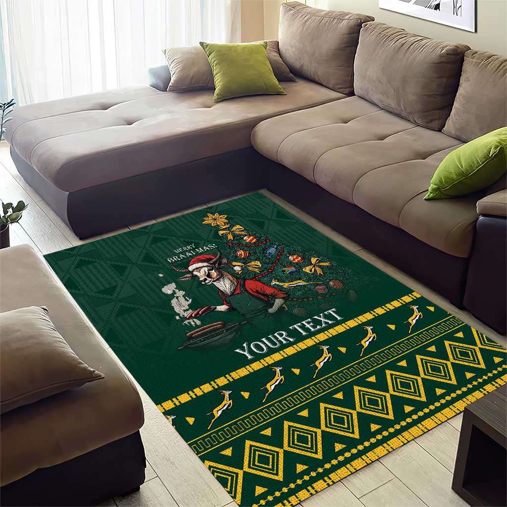 Personalised South Africa Christmas Area Rug Bokke Merry Braai-mas LT7 - Wonder Print Shop