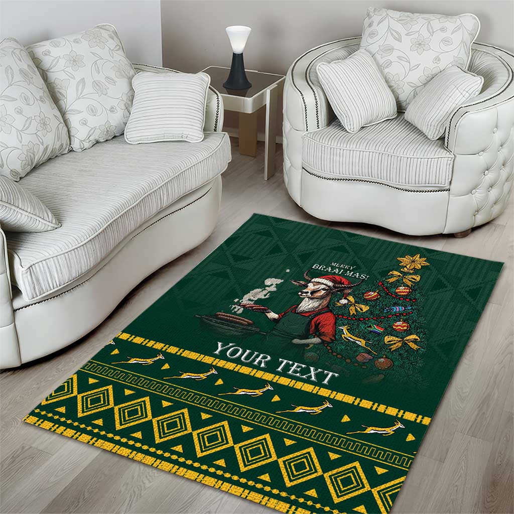 Personalised South Africa Christmas Area Rug Bokke Merry Braai-mas LT7 - Wonder Print Shop