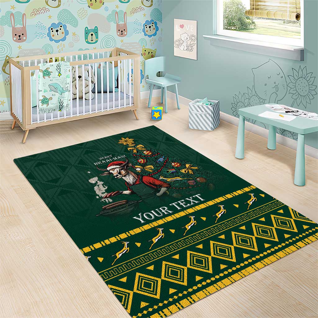 Personalised South Africa Christmas Area Rug Bokke Merry Braai-mas LT7 - Wonder Print Shop