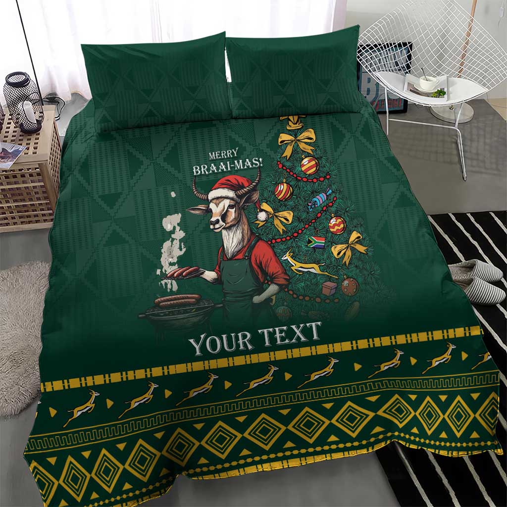 Personalised South Africa Christmas Bedding Set Bokke Merry Braai-mas LT7 - Wonder Print Shop