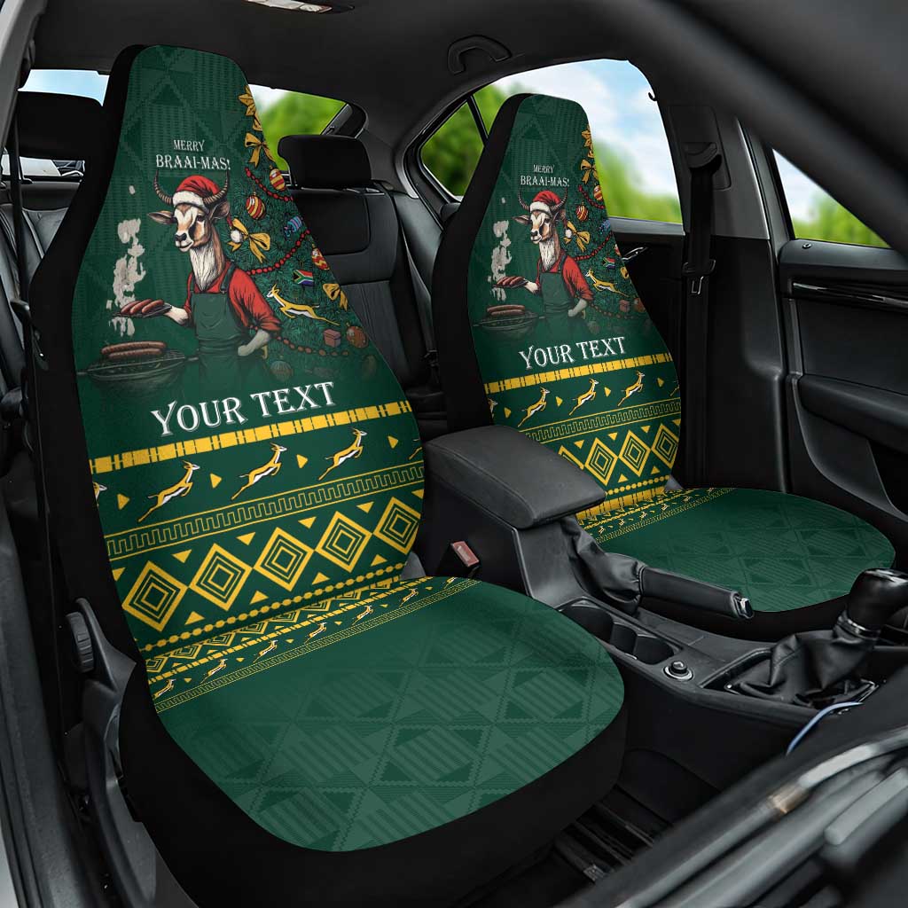 Personalised South Africa Christmas Car Seat Cover Bokke Merry Braai-mas LT7 - Wonder Print Shop