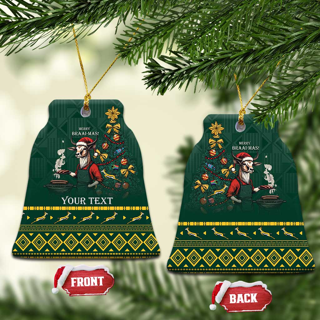 Personalised South Africa Christmas Ceramic Ornament Bokke Merry Braai-mas LT7 - Wonder Print Shop