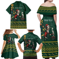 Personalised South Africa Christmas Family Matching Off Shoulder Maxi Dress and Hawaiian Shirt Bokke Merry Braai-mas LT7 - Wonder Print Shop