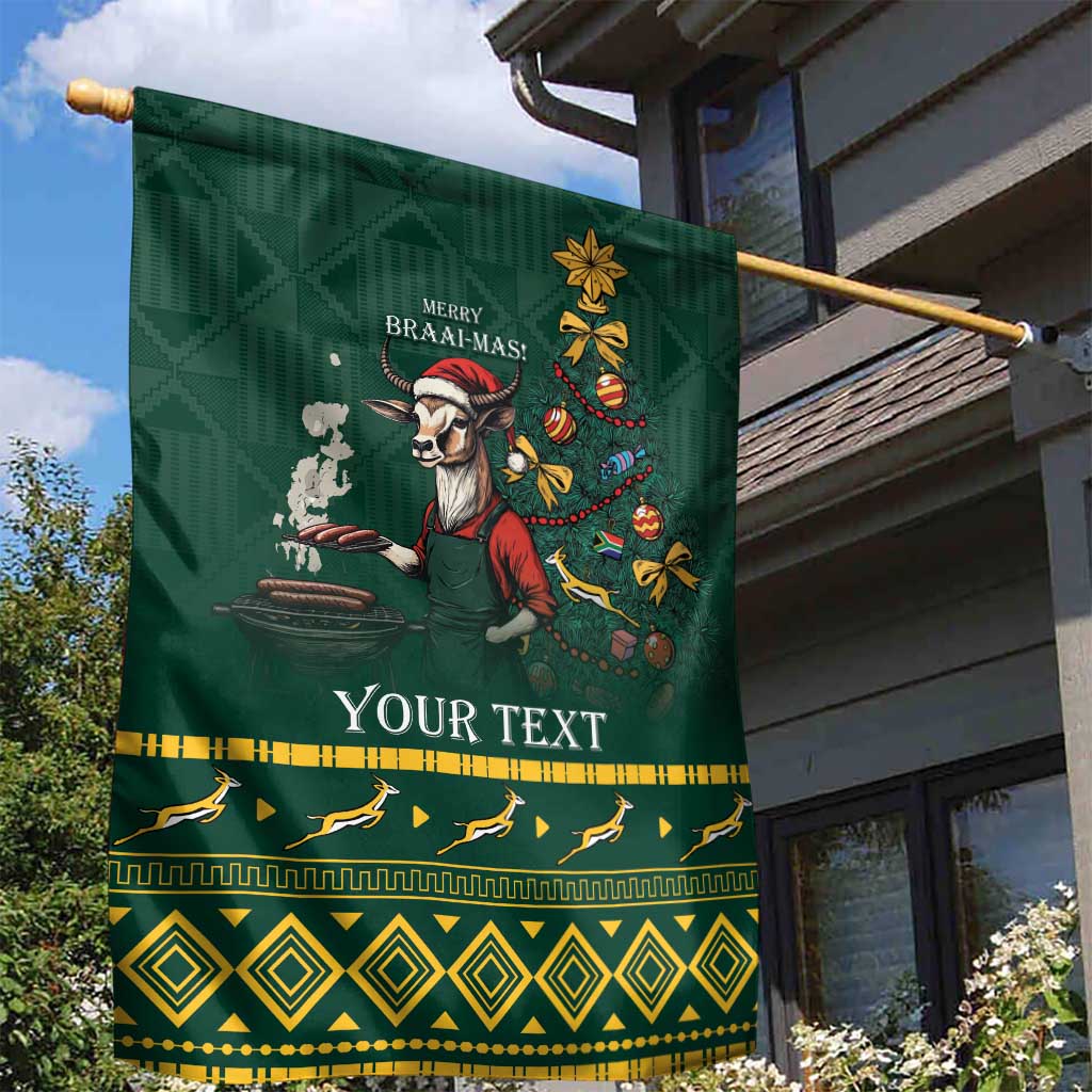Personalised South Africa Christmas Garden Flag Bokke Merry Braai-mas - Wonder Print Shop