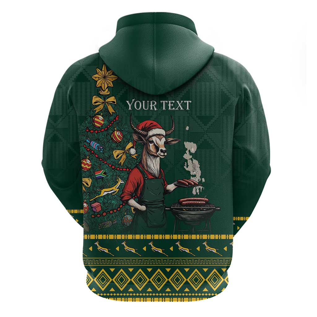 Personalised South Africa Christmas Hoodie Bokke Merry Braai-mas - Wonder Print Shop
