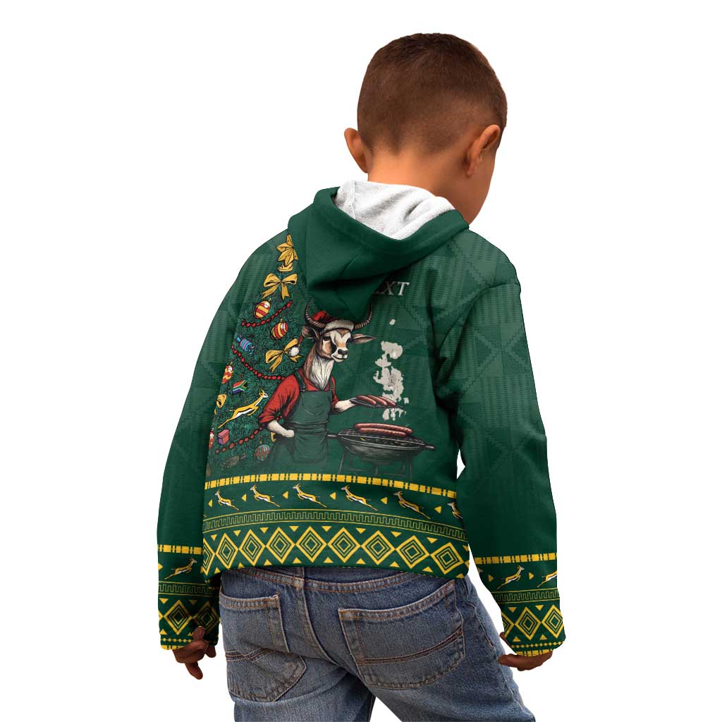 Personalised South Africa Christmas Kid Hoodie Bokke Merry Braai-mas - Wonder Print Shop