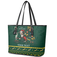 Personalised South Africa Christmas Leather Tote Bag Bokke Merry Braai-mas - Wonder Print Shop