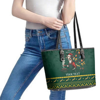 Personalised South Africa Christmas Leather Tote Bag Bokke Merry Braai-mas - Wonder Print Shop