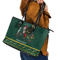 Personalised South Africa Christmas Leather Tote Bag Bokke Merry Braai-mas - Wonder Print Shop