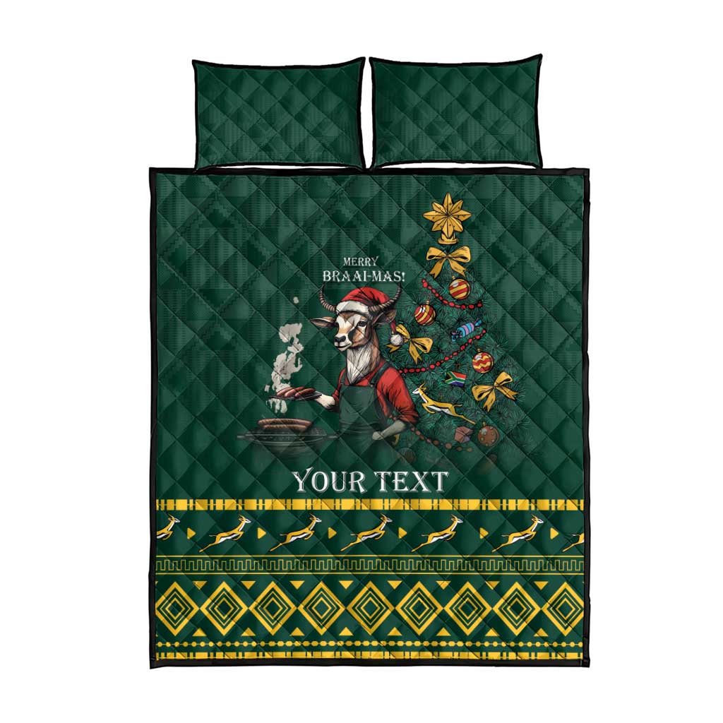 Personalised South Africa Christmas Quilt Bed Set Bokke Merry Braai-mas - Wonder Print Shop